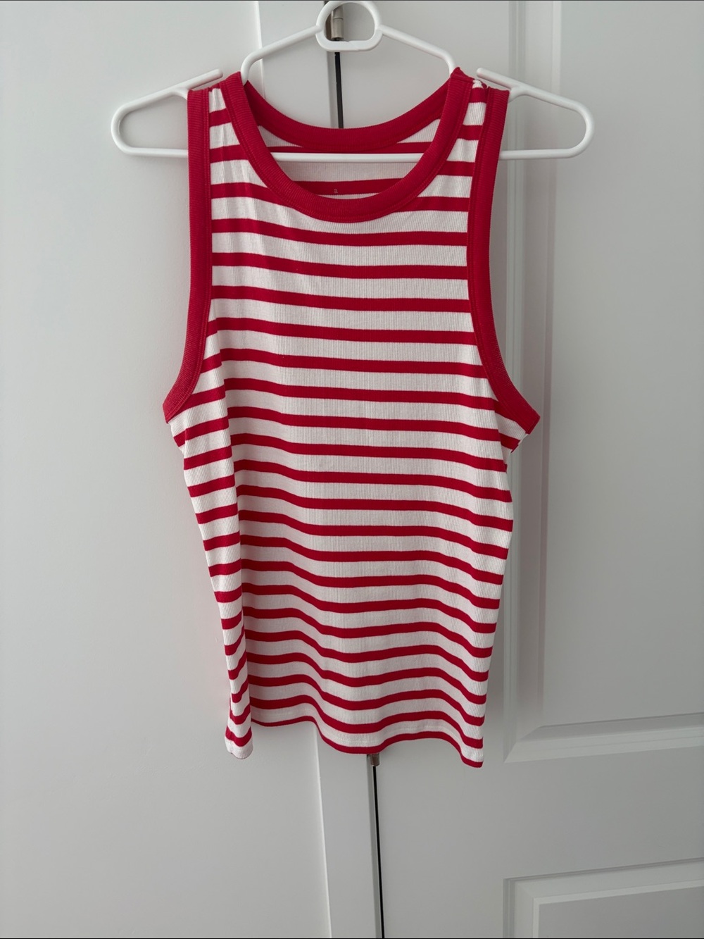 a new day Red and White Striped Tank Top